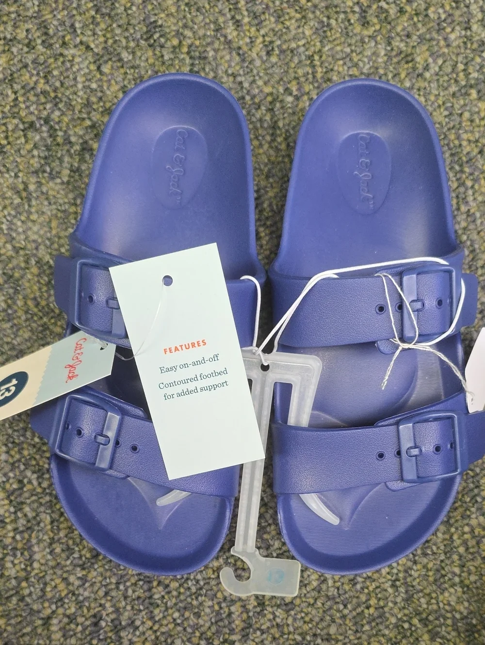 Cat & Jack Kids' Purple Adjustable Double-Buckle Slide Sandals